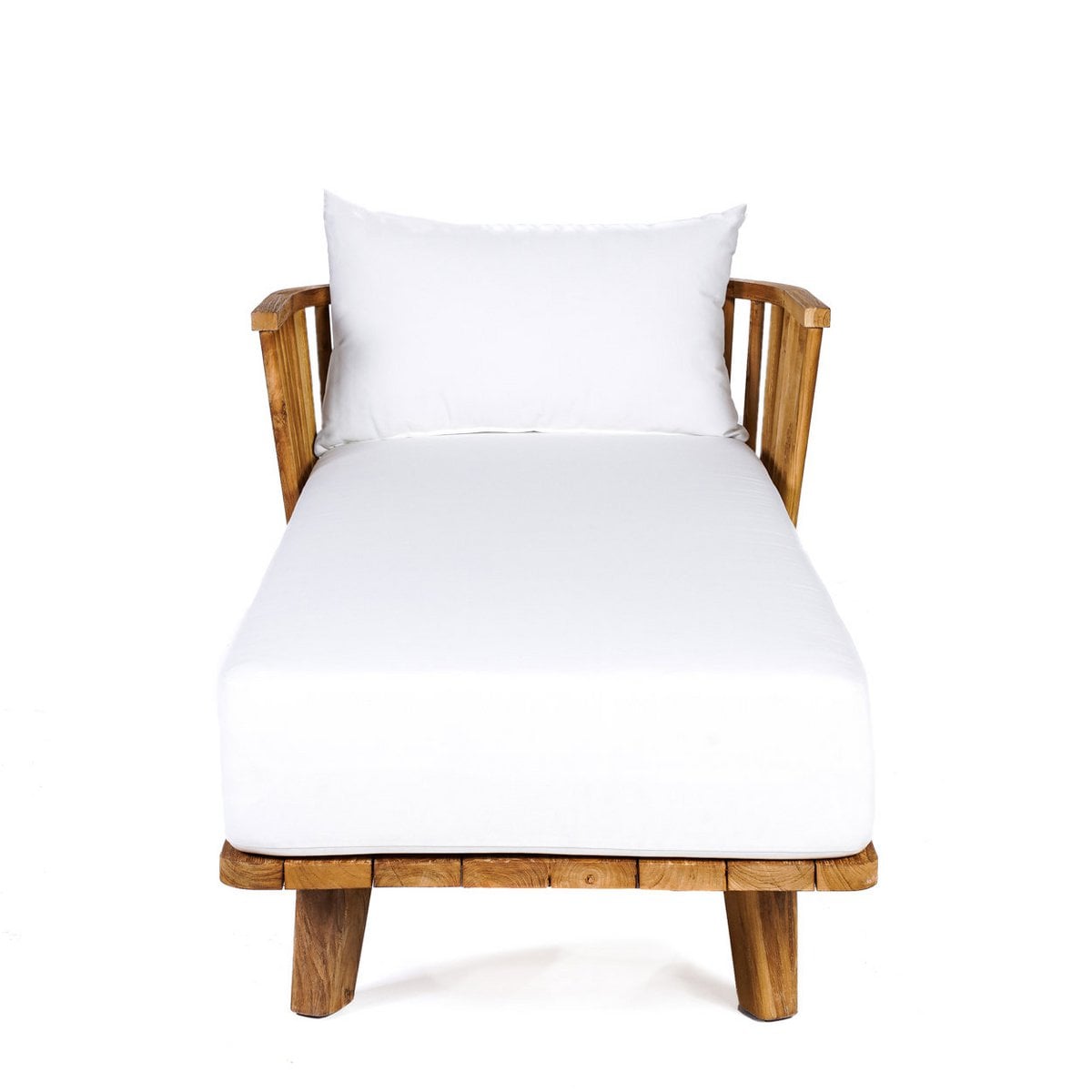 Teak Daybed - Natural White Water-Repellent Cushions