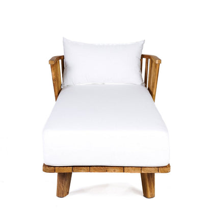 Teak Daybed - Natural White Water-Repellent Cushions