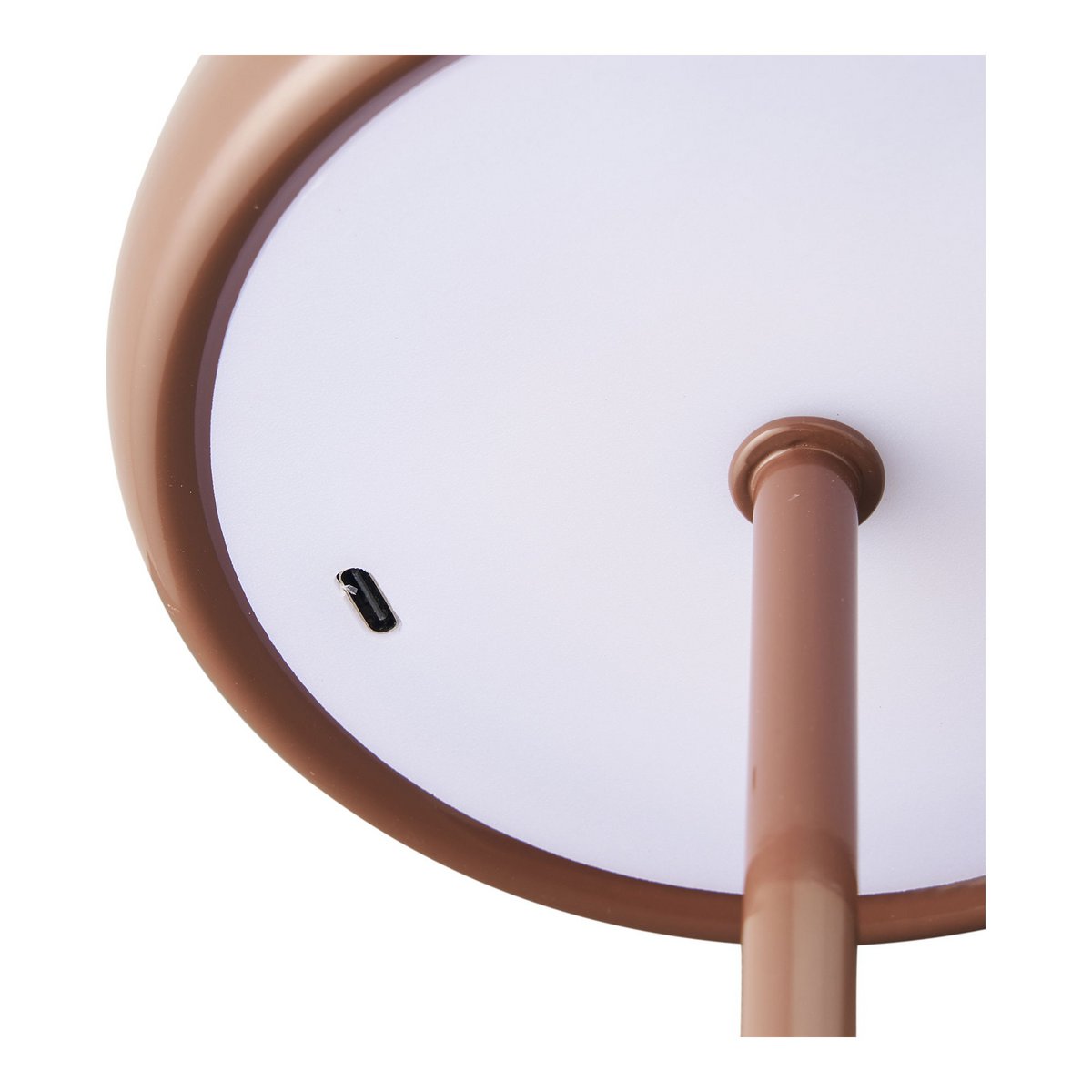 Metal Table Lamp Rechargeable – Brown Desk Lamp, 13cm Diameter