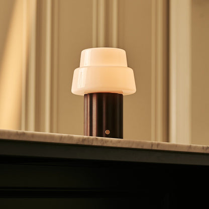 Laurent Dark Brown Rechargeable Table Lamp | Up to 100 Hours of Light, Versatile & Wood
