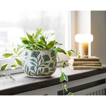Ceramic Flower Pot - White Mix - 22.5 x 17.5 cm