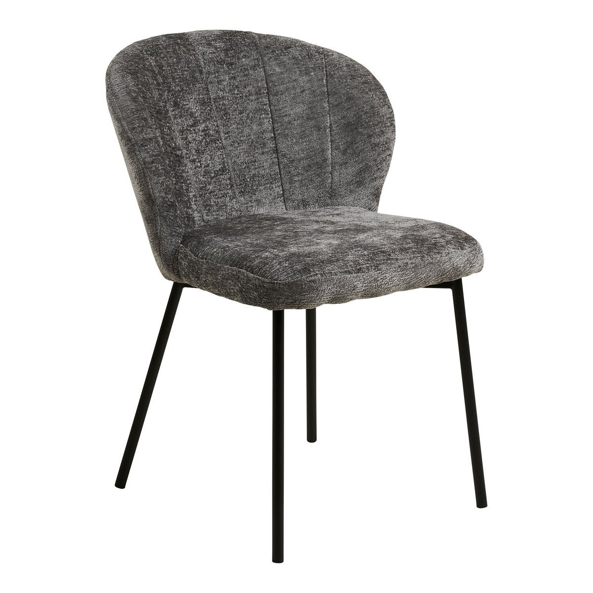 Roanne Dining chair, grey, black legs, HN1319 - Set of 2