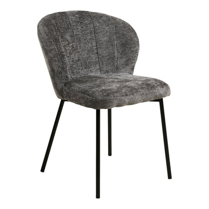 Roanne Dining chair, grey, black legs, HN1319 - Set of 2