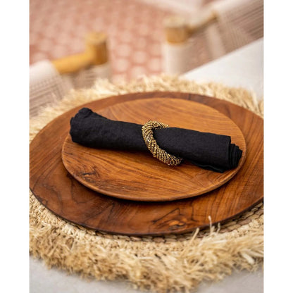 Teak Root Plate - Round Natural Wood Serving Plate, Medium