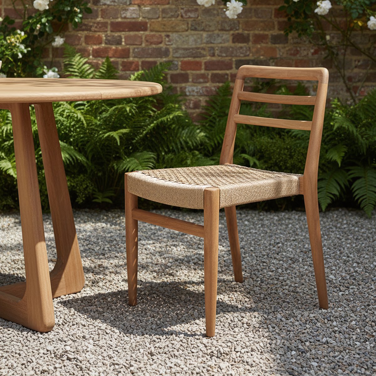 Teak Garden Chair - Natural FSC Wood Outdoor Seating