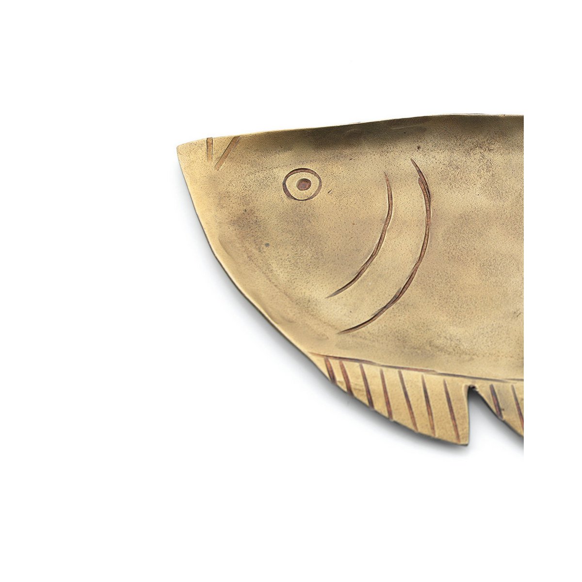 Gold Serving Tray - Fish Design Decorative Tray for Cakes & Jewelry - Large