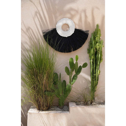 Seagrass Shell Wall Art – Black Alang Alang Wall Circle