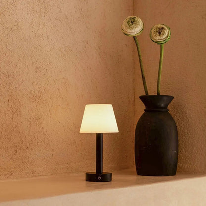 Zoë Black Wooden Rechargeable Table Lamp | Dimmable, USB-C & Up to 80 Hours of Battery Life