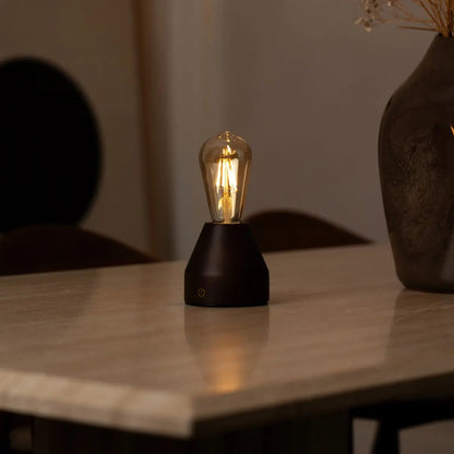 Zavi Dark Brown Rechargeable Table Lamp | LED, Cordless & 80-Hour Battery Life