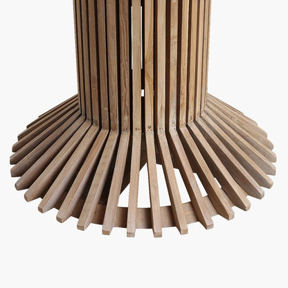 Teak Round Dining Table - Eiffel Base - Seats 6-8