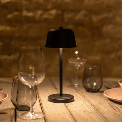 Rechargeable Table Lamp - Black Cordless Lamp with Dimmer