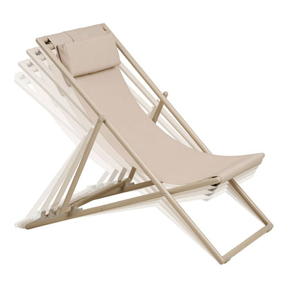 Curtis Beach chair with 4-position backrest, textilene/steel, taupe