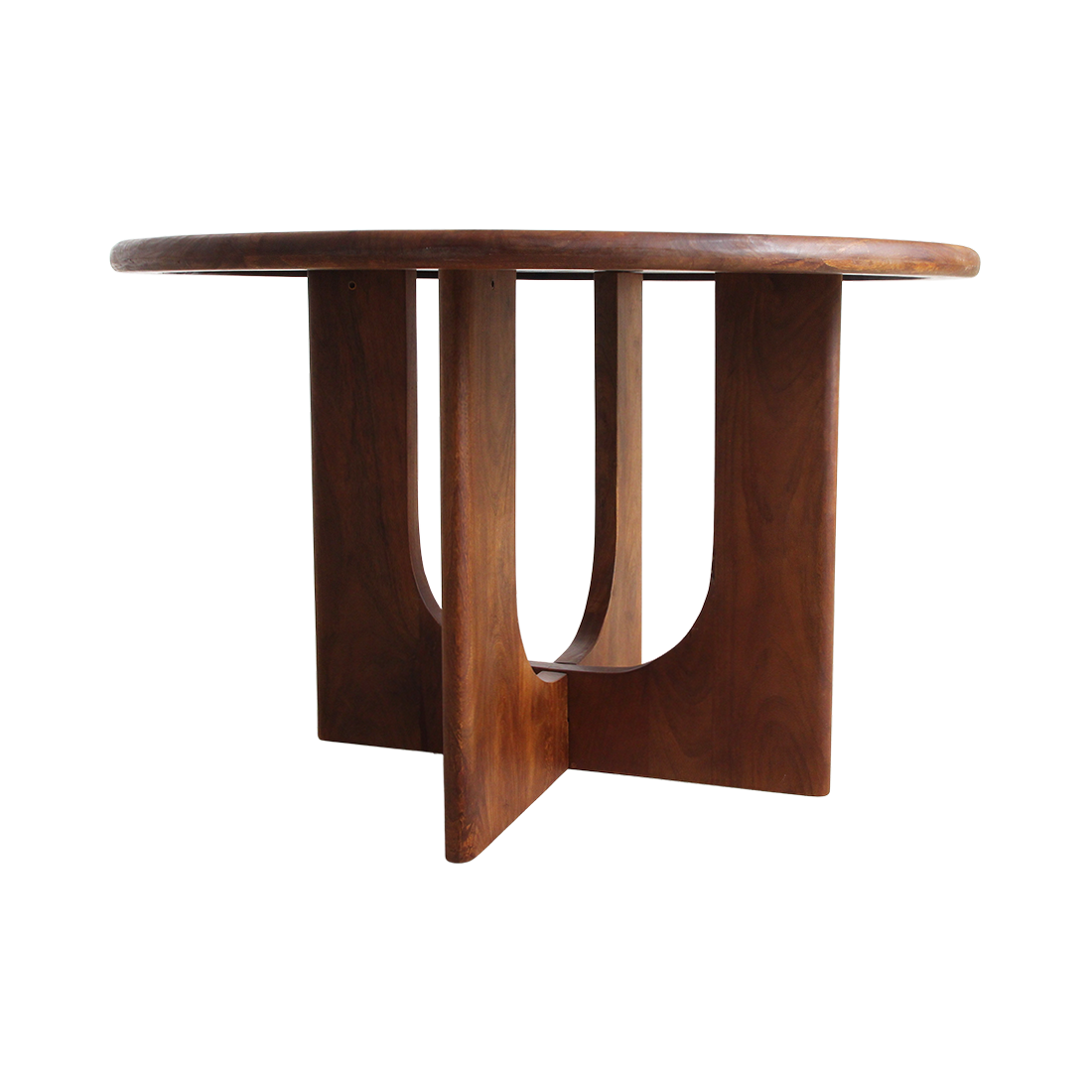 Mango Wood Dining Table - Round Bullnose Coliseo, 120 cm