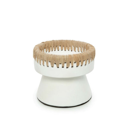 Natural Tea Light Candle Holder – White, Small Pretty Candle Holder