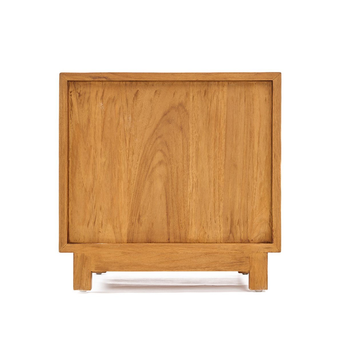 Rattan Nightstand Natural Teak – Woven Bedside Table with Drawers