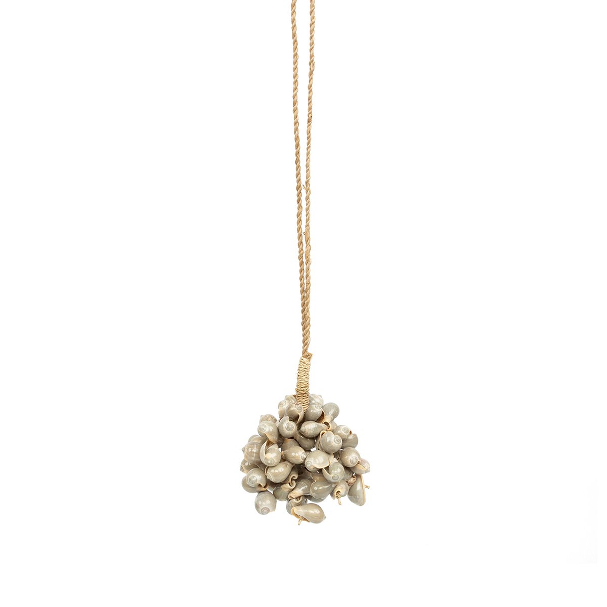 Seashell Tassel Wall Hanging - Grey Coastal Decor