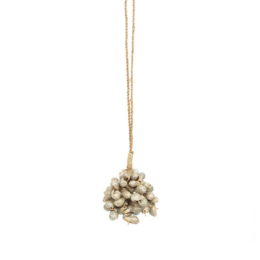 Seashell Tassel Wall Hanging - Grey Coastal Decor