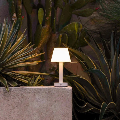 Zoë White Wooden Rechargeable Table Lamp | Dimmable, USB-C & Up to 80 Hours of Battery Life