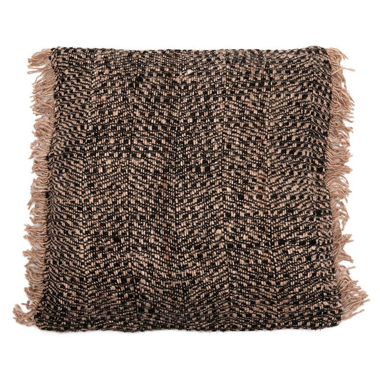 Hand-Dyed Cotton Boho Cushion Cover - 60x60 cm, Black Copper