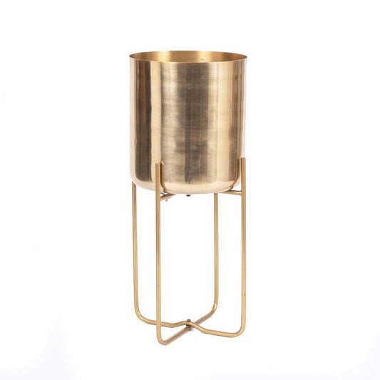 Brass Planter on Stand - Large - Μοντέρνα Εσωτερική Εμφάνιση Φυτών
