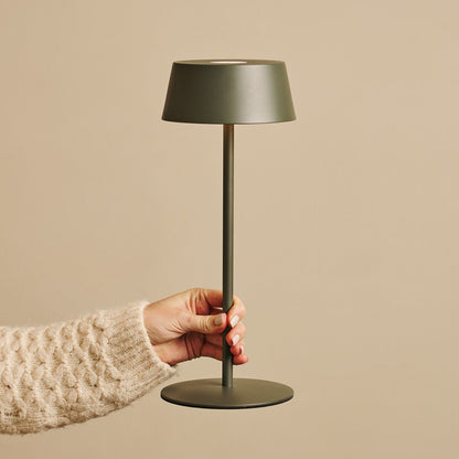 Rechargeable Table Lamp - Olive Green Cordless Dimmable Lamp