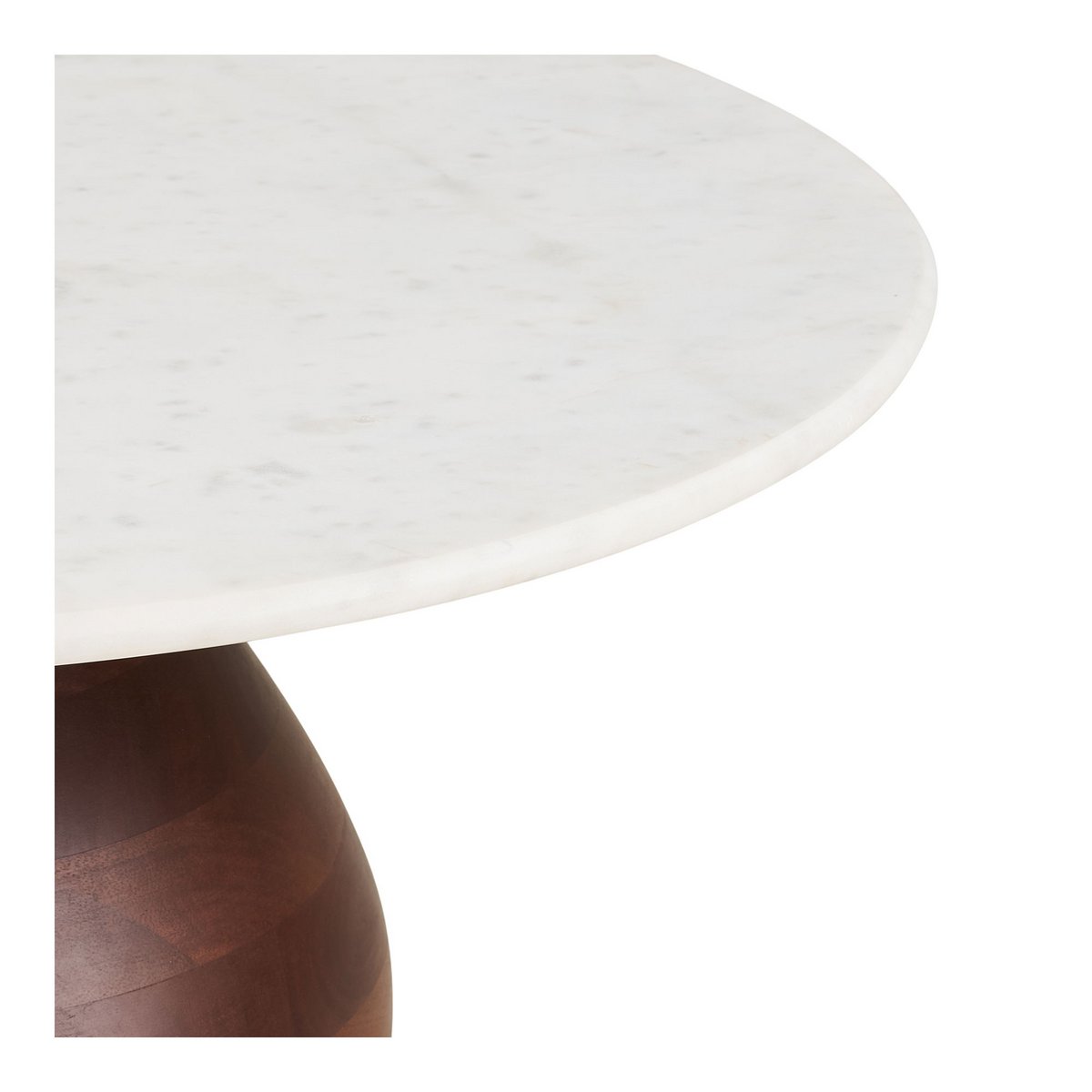 Mango Wood & Marble Coffee Table – Dark Brown/White, Ø70cm