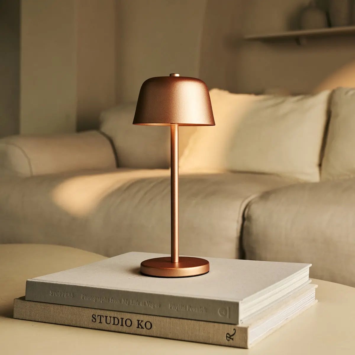 Anton Copper Rechargeable Table Lamp | Stylish & Cordless Lighting