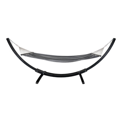 Larch Wood Hammock - Outdoor Polyester Cotton Blend, 320 cm - Gray & Black