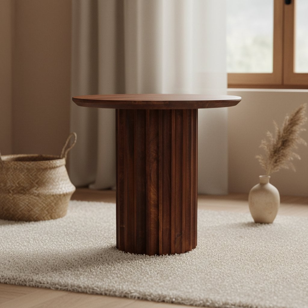 Bullnose side table brown 50 cm