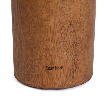 Solid Teak Wood Side Table - Organic Modern Accent Table - Natural