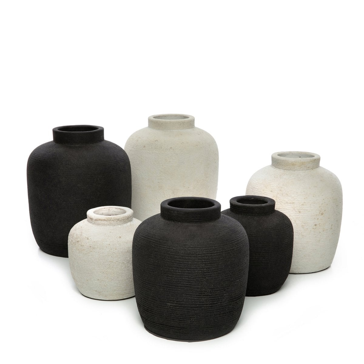 Terracotta Vase - Black Peaky Style Accent Vase - Medium