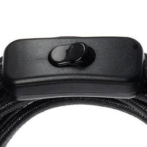 Black Metal Ceiling Light Fitting - Modern Minimalist Lamp with Cord