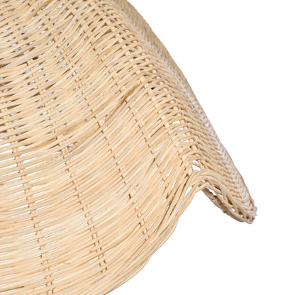 Rattan Pendant Light - XL Natural Wave Design