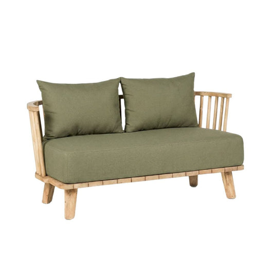 Teak Outdoor Sofa - Malawi Two Seater σε Green Alga