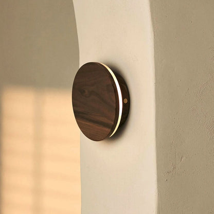Walnut Cordless Wall Light - Rechargeable Dimmable Touch Light
