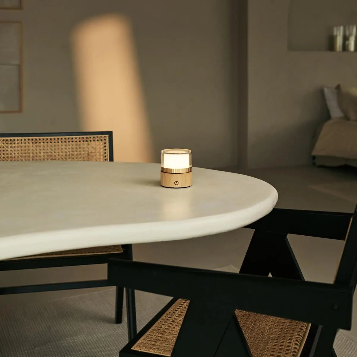 Wireless Table Lamp Light Brown - Dimmable Rechargeable Desk Lamp