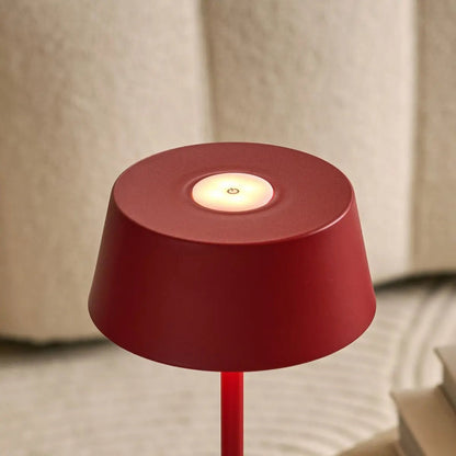 Hugo Berry Red Rechargeable Table Lamp | Dimmable, Stylish & Cordless