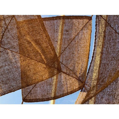 Coconut Fiber Sun Umbrella - Rectangular Shade, Natural, 500x300