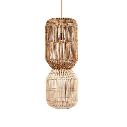 Rattan Pendant Light - Natural Banana Leaf Weave - Large