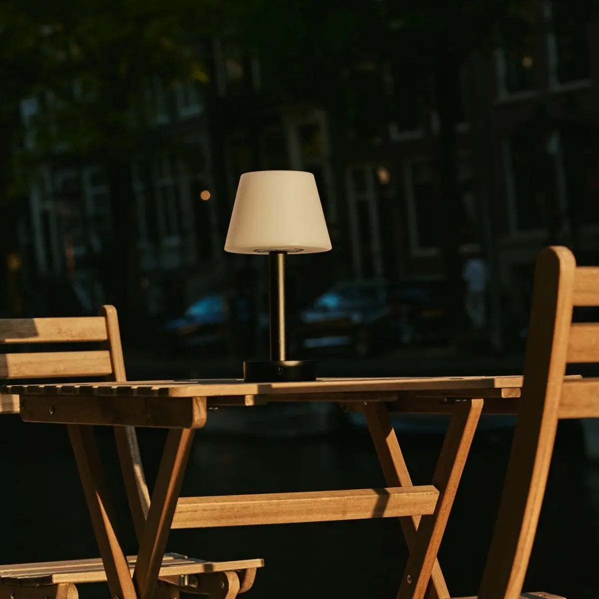 Zoë Black Wooden Rechargeable Table Lamp | Dimmable, USB-C & Up to 80 Hours of Battery Life