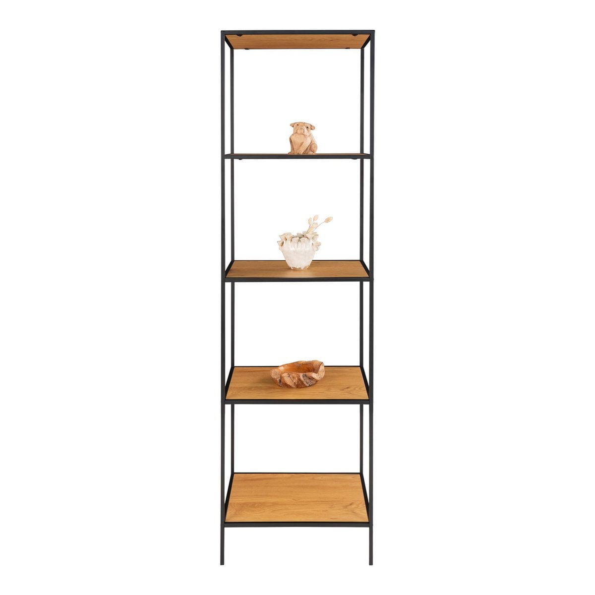 Vita Shelf - Natural oak look, steel, 51x36x170cm