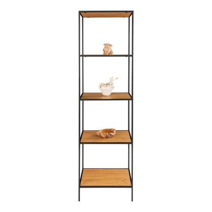 Vita Shelf - Natural oak look, steel, 51x36x170cm