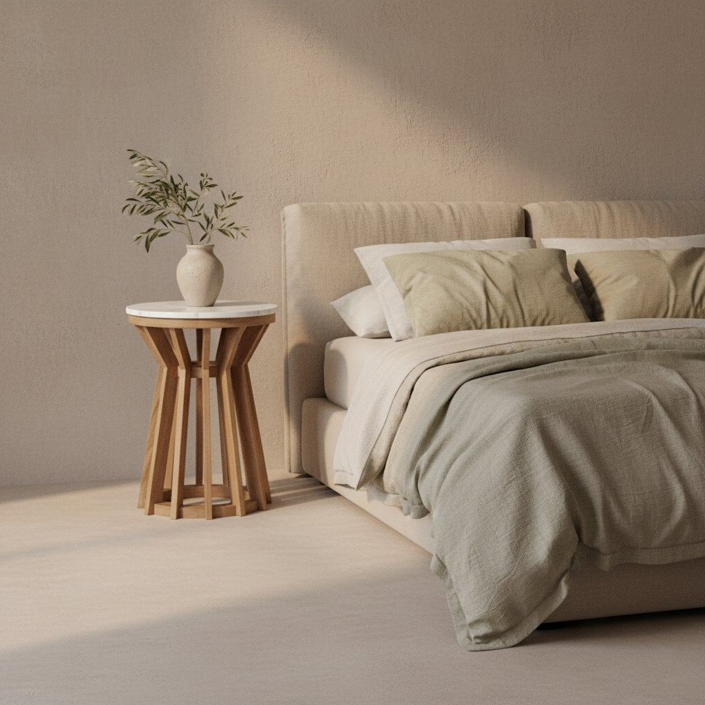 Sarawak side table marble white - 40x40x50 cm