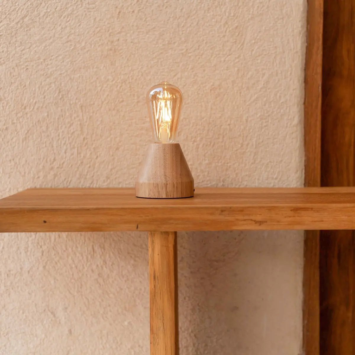 Zavi Light Brown Rechargeable Table Lamp | LED, Cordless & 80-Hour Battery Life