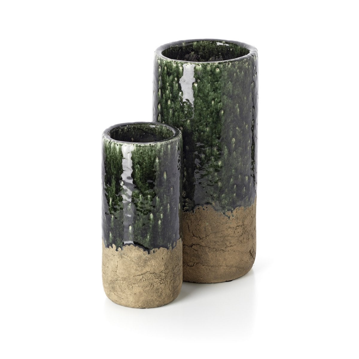 The Moss Cylinder Vase - Concrete Green - M