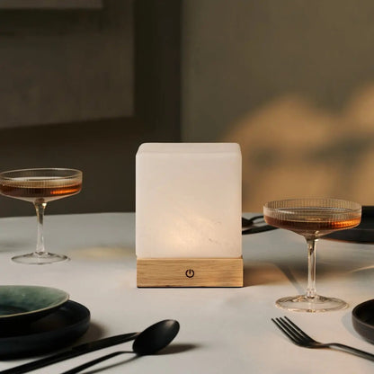 Yce Light Brown Cordless Wooden Lamp | Rechargeable, Dimmable & 100-Hour Battery Life