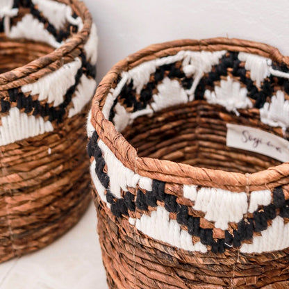 Woven Basket - Boho Macrame Basket for Plants or Storage