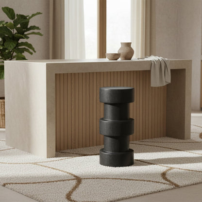 Teak Bar Stool - Black Totoma Forma Design