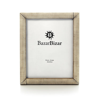 Bone Picture Frame - Antique Carved Photo Frame, 20x25 cm