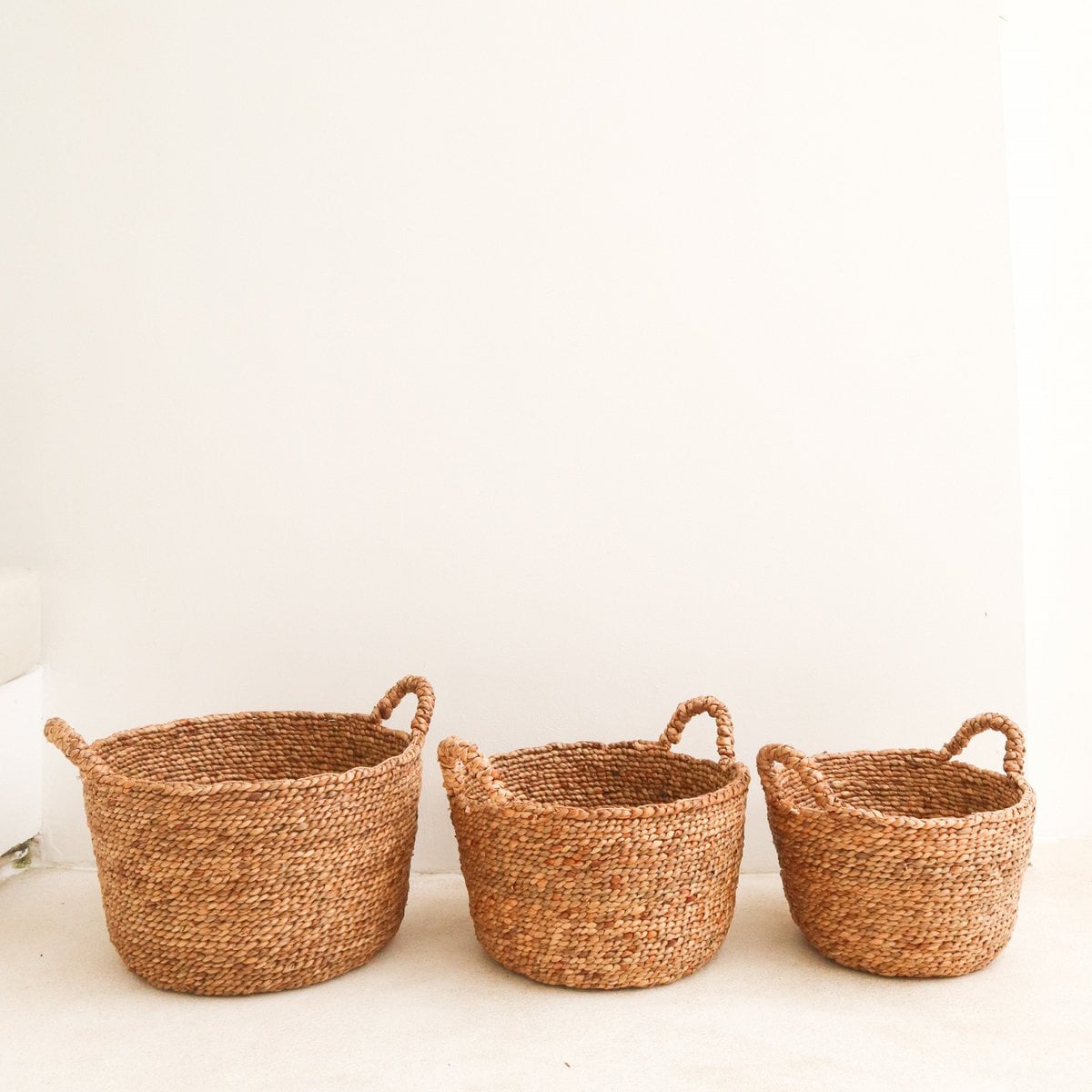 Water Hyacinth Storage Basket – Laundry, Plant, or Toy Basket, 3 Sizes